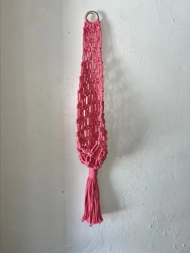Handmade macrame hanger-bright pink