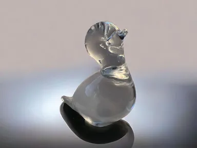 Glass Duck Figurine Paperweight