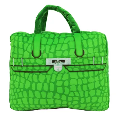 Green Handbag Throw Pillow