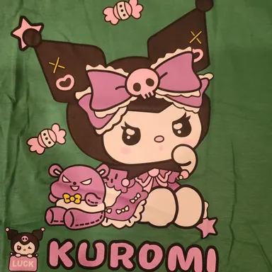  GREEN KUROMI HELLO KITTY & FRIENDS ~SIZE SMALL (NEW SHIRT WITHOUT THE TAG)