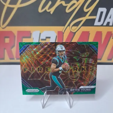 Bryce Young GREEN WAVE SSP Rookie Fireworks Prizm Panthers