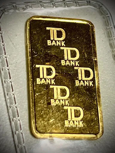 Johnson Matthey 5 gram .9999 Fine Gold Bar Produced for TD Bank