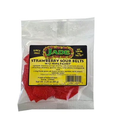 Strawberry Sour Belts with Li-Hing Packet
