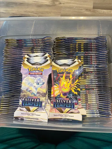 100 Pokémon silver tempest booster packs not weighed