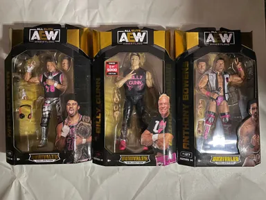 AEW Unrivaled Collection - The Acclaimed - Anthony Bowens Max Caster Billy Gunn 3x LOTT NEW 2024