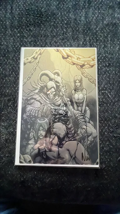 He-Man MotU Skeletor Comic-Sized Metal Art Print SIGNED W COA  Eddie Nunez