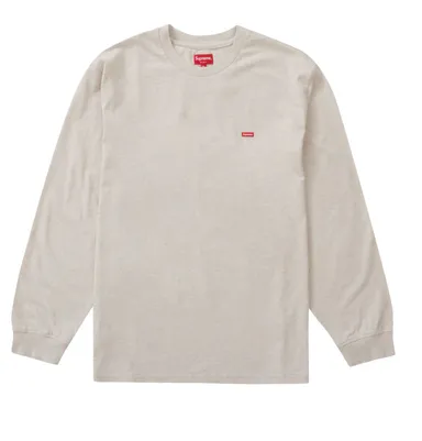 Supreme Small Box Logo Premium Red Label Long Sleeve T-Shirt Size XL Oatmeal