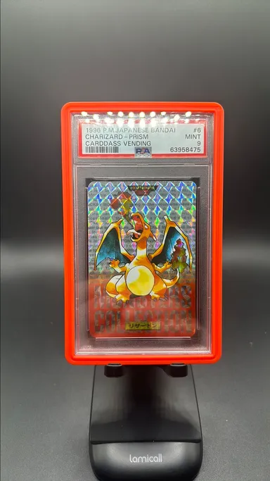 1996 Pokemon Japanese Bandai Carddass Vending Charizard-Prism Carddass Vending PSA MINT 9
