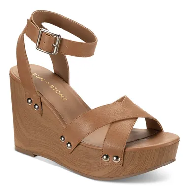 Sun+ Stone Tiaraa Ankle-Strap Platform Wedge Sandals, Created for Macy's