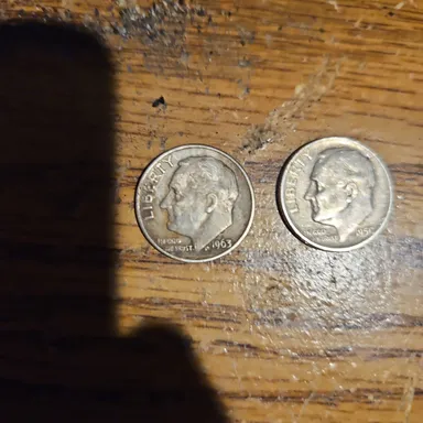 2 silver 1950 USA 10 cents