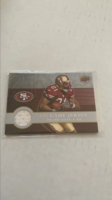 Frank Gore 2008 Upper Deck First Edition Game Used Jersey     49ers