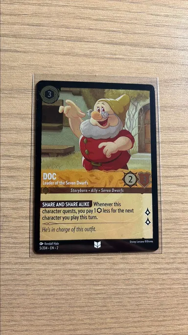 Lorcana Doc Leader of the Seven Dwarfs Cold Foil Rise of the Floodborn