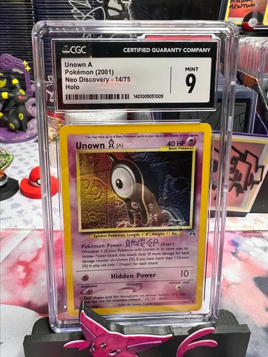 Unown A 14 holo Neo Discovery (2001) CGC Mint 9