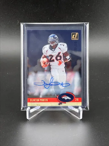 Clinton Portis 2023 Donruss Clearly Throwback Auto /100. Broncos