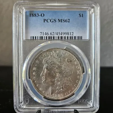 $ 1883-O MORGAN DOLLAR MS62 PCGS $1 COIN