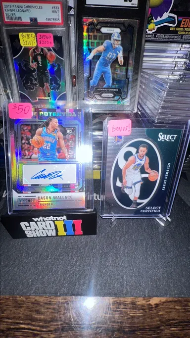 23-24 Cason Wallace RC Autograph #/125 Rare card + BONUS Select Steph Curry🧨2 Card NBA Lot DEAL!