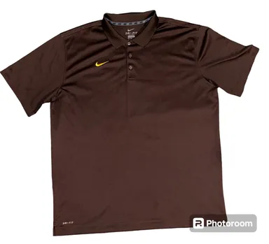 Nike Dri-Fit Franchise Polo Shirt Brown Mens Size XXL