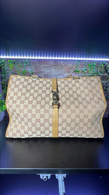 Gucci GG Canvas/Leather Jackie Shoulder Tote
