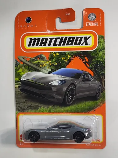 Matchbox Karma GS-6 Grey Electric Super Race Sports Car Metal Mattel New In Box