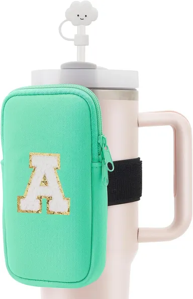 NEW Stanley Water Bottle Pouch Bag PERSONALIZED - Light Pink w/ Outer Pocket