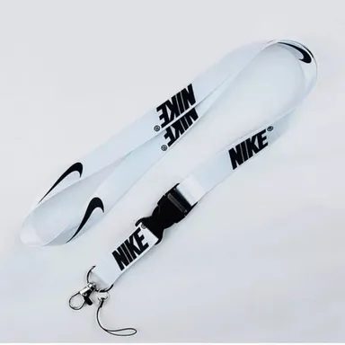 White Nike Breakaway Lanyard One Size Quick Release Key Chain ID Holder