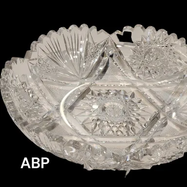 American Brilliant Period cut glass low bowl
