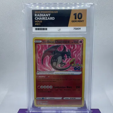 Radiant Charizard - Pokémon Go Ace Grade 10 Gem Mint Slab