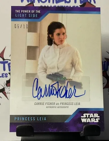 CARRIE FISHER As PRINCESS LEIA Star Wars The Power Of The Light Side Auto /10