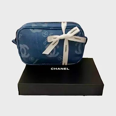 Chanel Denim VIP Pouch w/ box & strap