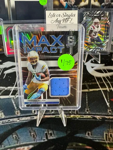 2022 Keenan Allen Spectra Max Impact Player Worn Patch 1/75 First on the Print