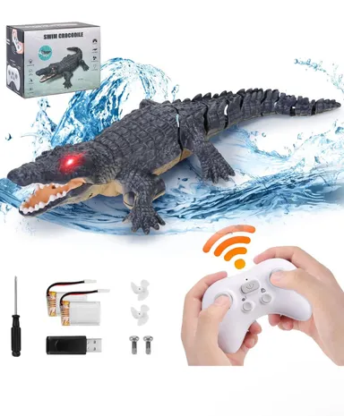 Remote Control Swimming Crocodile | 2.4Gz Realistic RC Crocodile for Pool, Bathtub or Lake |
