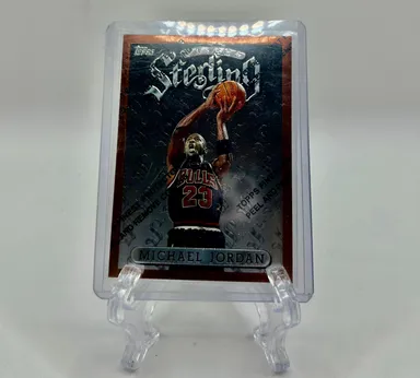 Michael Jordan 1996-97 Topps Finest Sterling With Protective Coating Peel #50