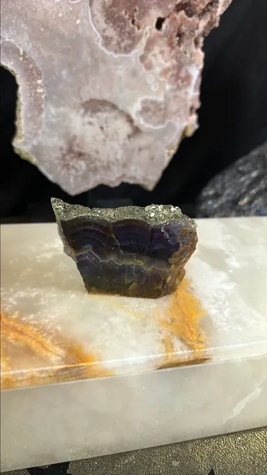 Fluorite slab with pyrite inclusion
