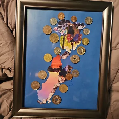 OOAK Picture with foreign coins