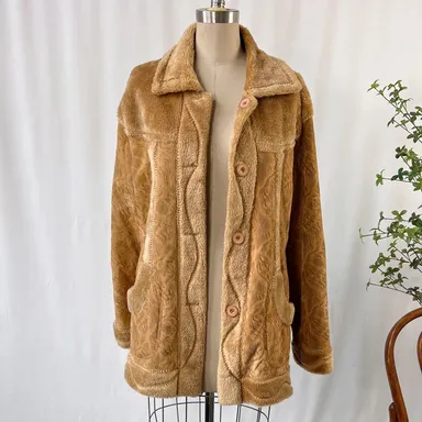 Reversible Tapestry / Faux Fur Coat