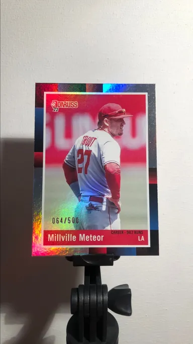 2022 MLB Mike Trout "Millville Meteor" Retro Donruss Name Variation Numbered /500 LA