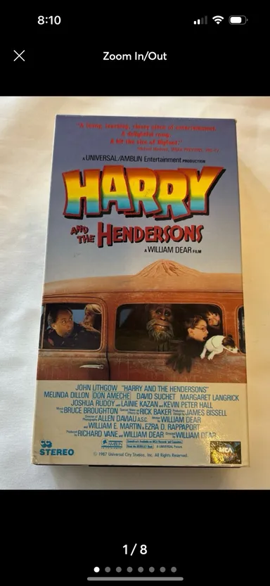 Harry and the Hendersons VHS. Vintage 90s.