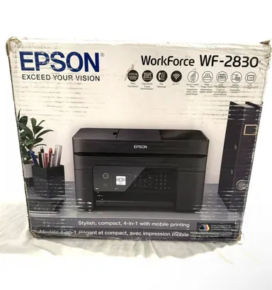 Brand New Epson WorkForce WF-2830 Wireless All-In-One Inkjet Printer Black 2830