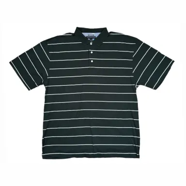 Tommy Hilfiger XL Stripe Polo Shirt Green White Short Sleeve Designer Logo