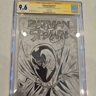 Batman/Spawn #1 Blank cover signed and sketched by Isaac And Esau Escorza