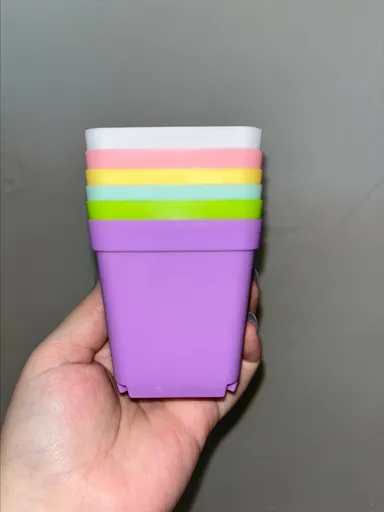 Plastic colorful pots