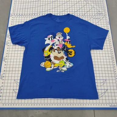Looney Tunes Basketball Team Short Sleeve Shirt XXL Blue