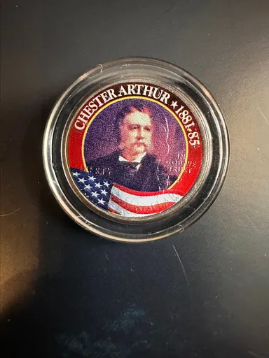 Chester Arthur colorized quarter