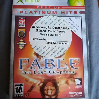 XBOX FABLE THE LOST CHAPTERS CIB