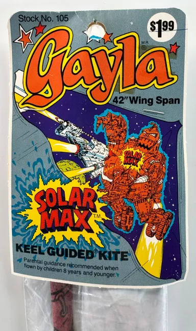 1984 Gayla Vintage Solar Max 42 Inch Keel Guided Kite Sealed Rare #105 - NEW 42"