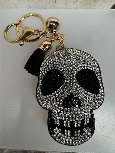 44 rhinestone skull purse charm keychain