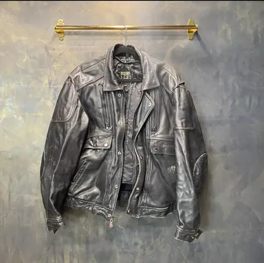 Vintage Hein Gericke Motorcycle Men’s Black Leather Jacket Size 46 Pre-Owned
