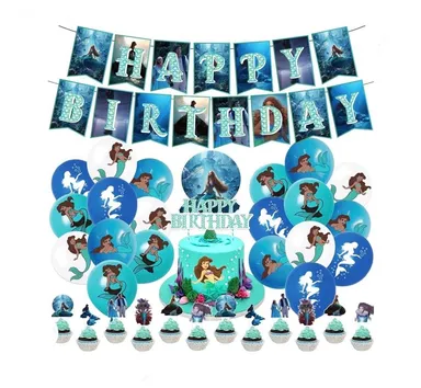 ‘23 Little Mermaid Birthday Decoration Kit