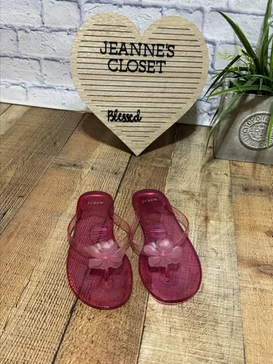 J. Crew pink jelly sandals  Size 11  Excellent like new condition.  Has flower accent in center