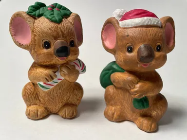C03 Vintage Kitschy Christmas Koala Pair